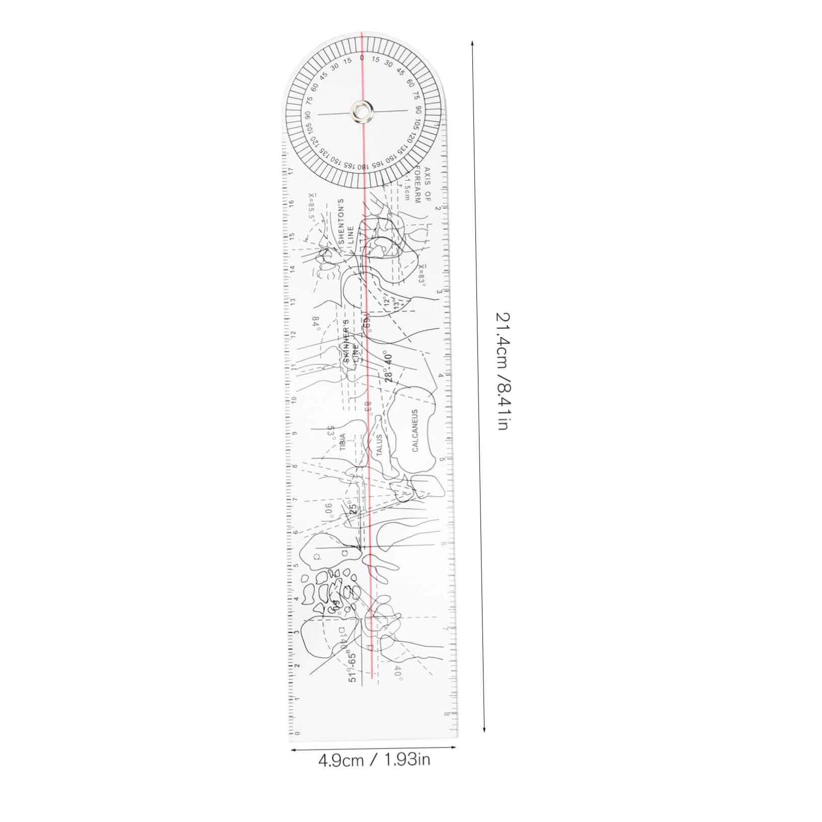 KALLORY 3Pcs Portable Goniometer Protractor Transparent Angle Ruler for Medical Use for Measuring Joint Mobility Elbows Knees and Fingers Accurate and Lightweight