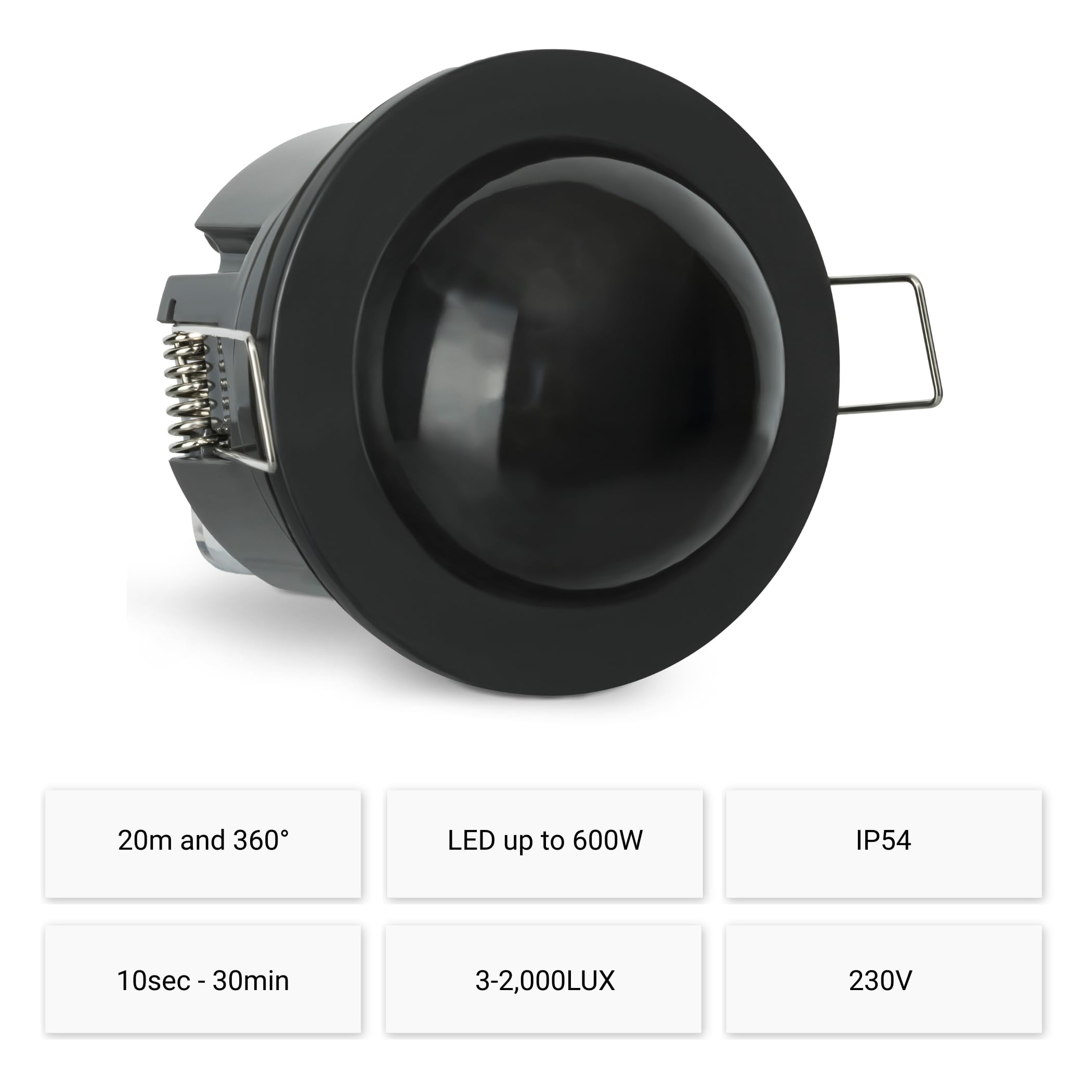 SEBSON PIR Sensor Flush-mounted Outdoor, Detection Range 20m / 360°, Ceiling Mounting, Programmable - Image 2
