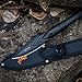 Elk Ridge - Outdoors - Spear – Spire, Black Fine Edge Spear Point Blade with Black Injection Molded Nylon Fiber Handle with Universal Thread for Broom Stick, Nylon Sheath– Spire, ER-SP002BK