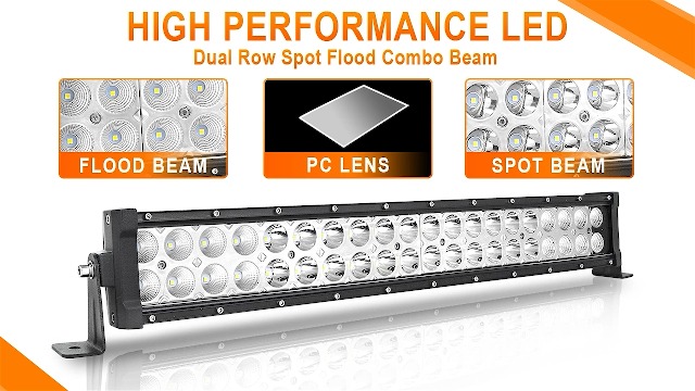 Barre LED 180W 80cm IP67 Pour SUV/4x4 - 60 LED, 12V, 10800lm, Blanc 6500K, Noir