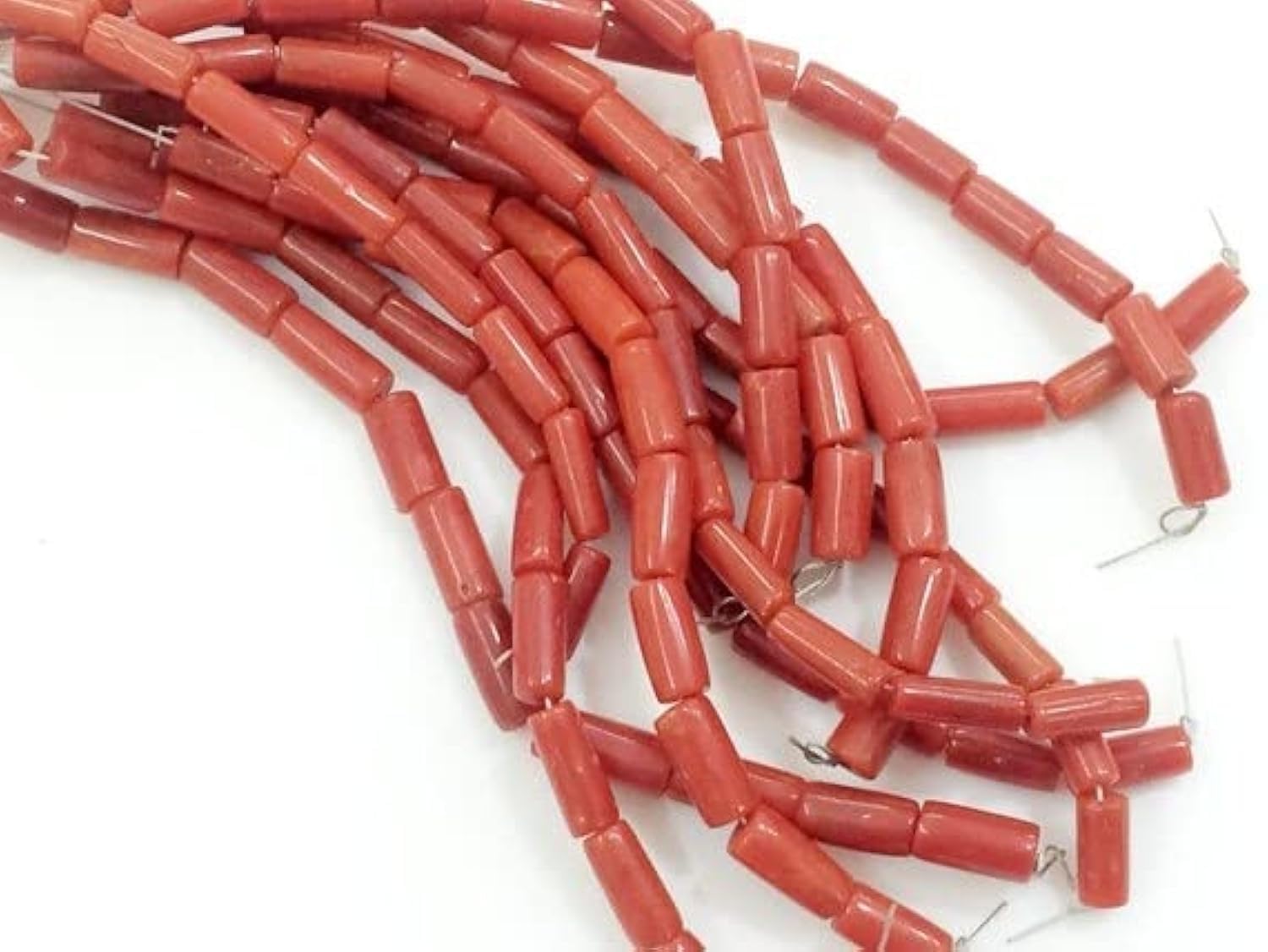 Collier en corail d'Italie perles rectangulaires pour sublimer vos tenues d'été