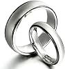 Gemini Free Engrave His and Her Two Tone Black Silver Matt Wedding Bands Matching Titanium Rings Set