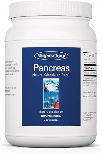 Allergy Research Group Suplemento dietético para el páncreas, apoyo digestivo, glandur natural (cerdo), hipoalergénico, cápsulas vegetarianas, sin