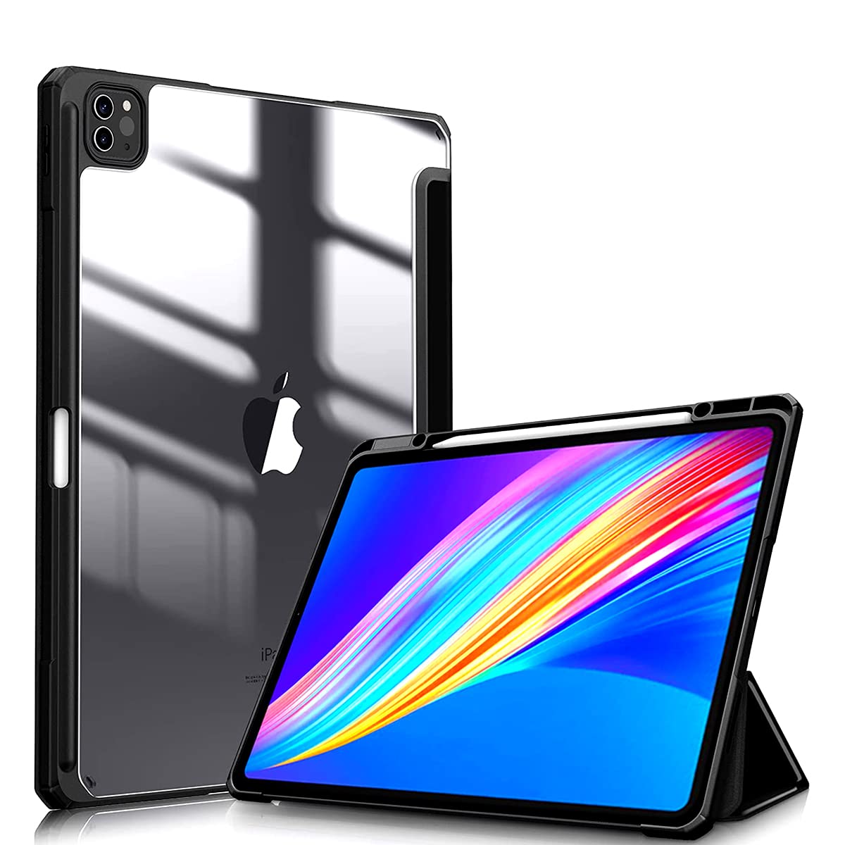YellowCult Transparent Back Case Compatible with 2021 iPad Pro 12.9-inch 5th Generation, with Pencil Holder, Auto Wake/Sleep, Support Pencil 2 Wireless Charging [Friday Black] (B0BJ17ZSVS) Amazon Price History, Amazon Price Tracker