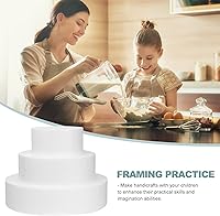 Vista 2 de Angoily Muñecos redondos de espuma de 3 niveles, 3 tamaños, pastel de boda falso, espuma para decoración y exhibición de bodas