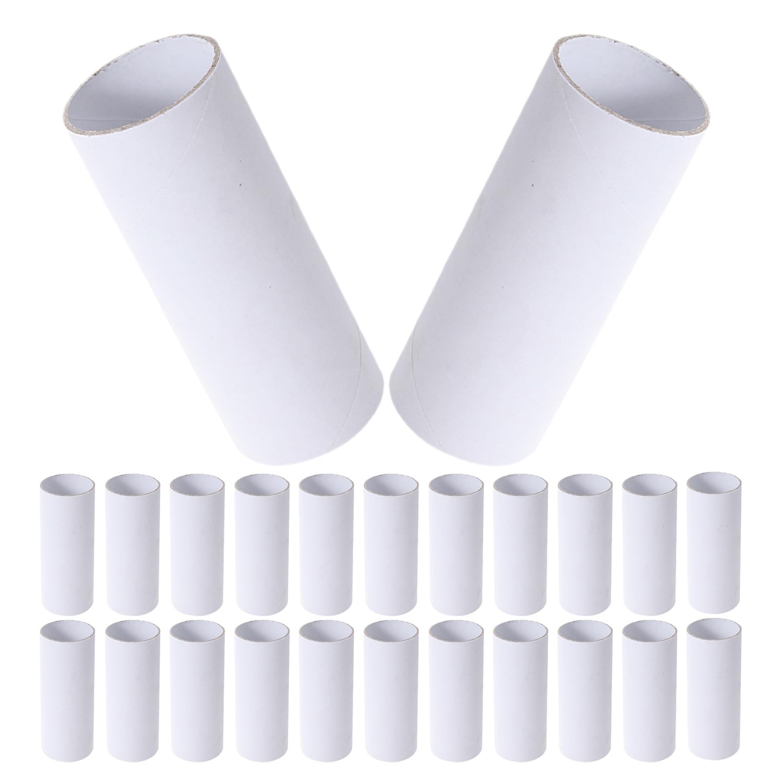 Hoement 40 Unidades Papel Kraft Blanco para Manualidades Creativas en Aula, Cilindro Redondo Versátil para Proyectos DIY y Estudiantes, Adecuado para Interiores