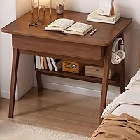 Vista 1 de CraftThink Escritorio escandinavo de estudio de oficina, escritorio contemporáneo para computadora, escritorio de trabajo con base de madera