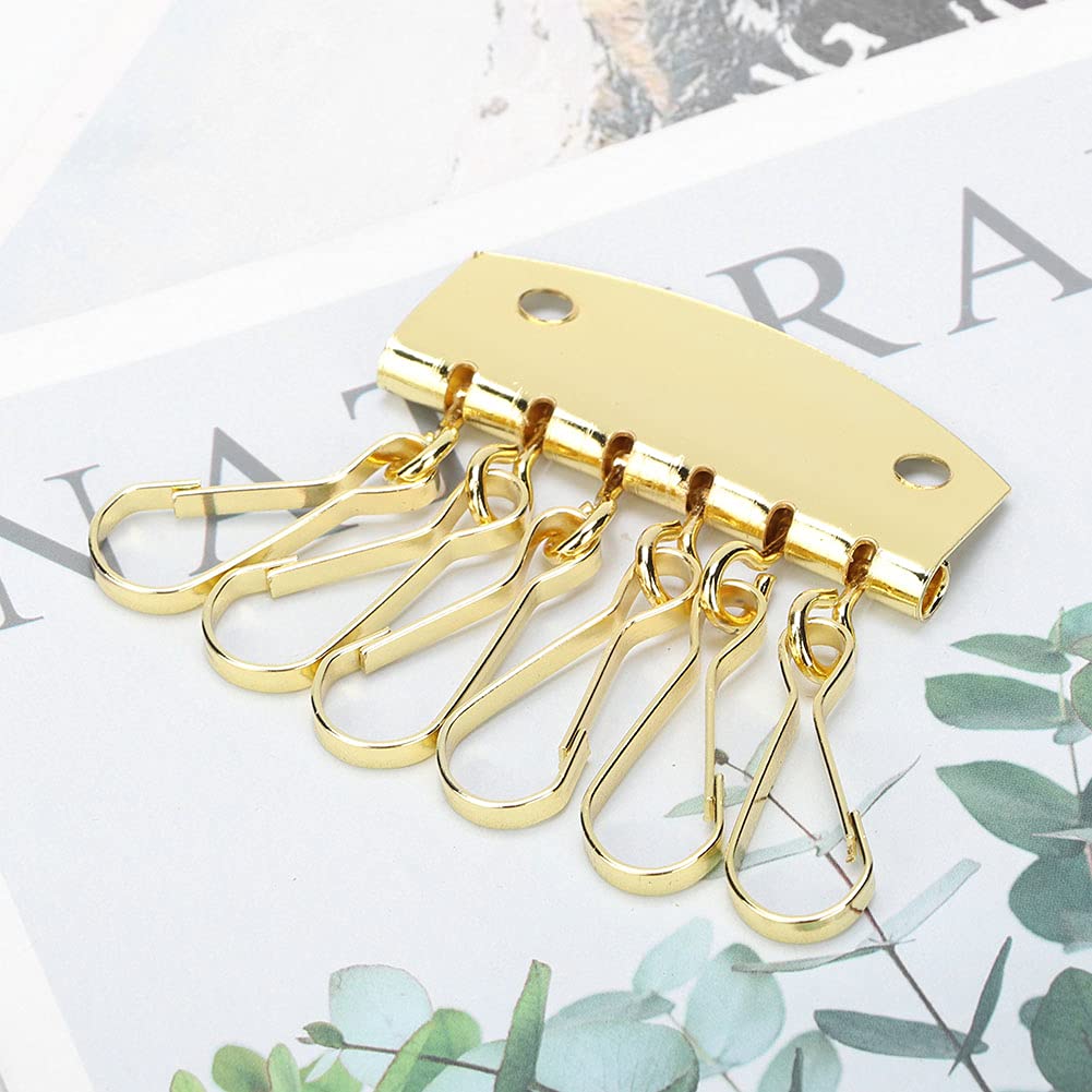 Metalen sluitingen Snap Key Row portemonnee lederen tas hardware sleutelring Row Organizer houder 6 haken sluiting clip goud Metalen sluitingen Snap Key Row portemonnee lederen tas hardware sleutelring Row Organizer houder 6 haken sluiting clip goud