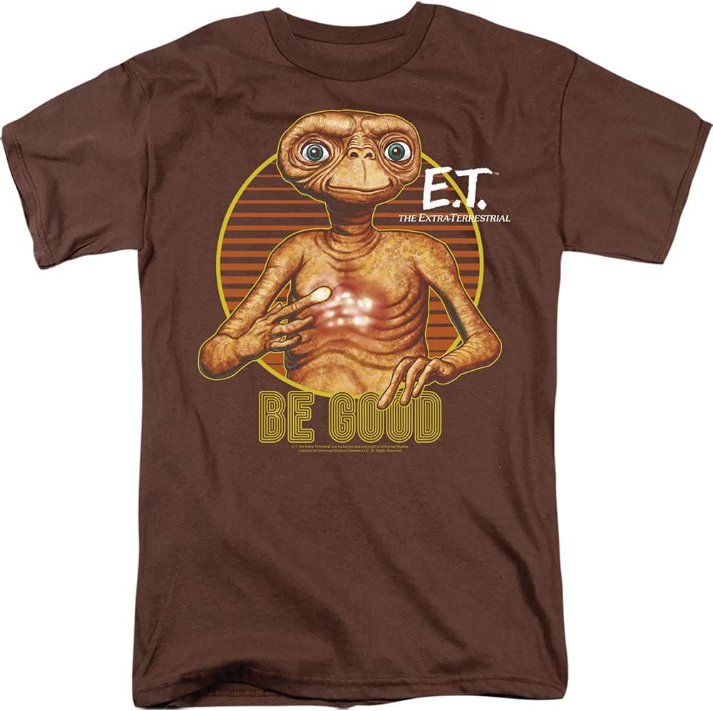 Universal Studios Be Good - E.T. - The Extra Terrestrial Adult T-Shirt, X-Large Brown