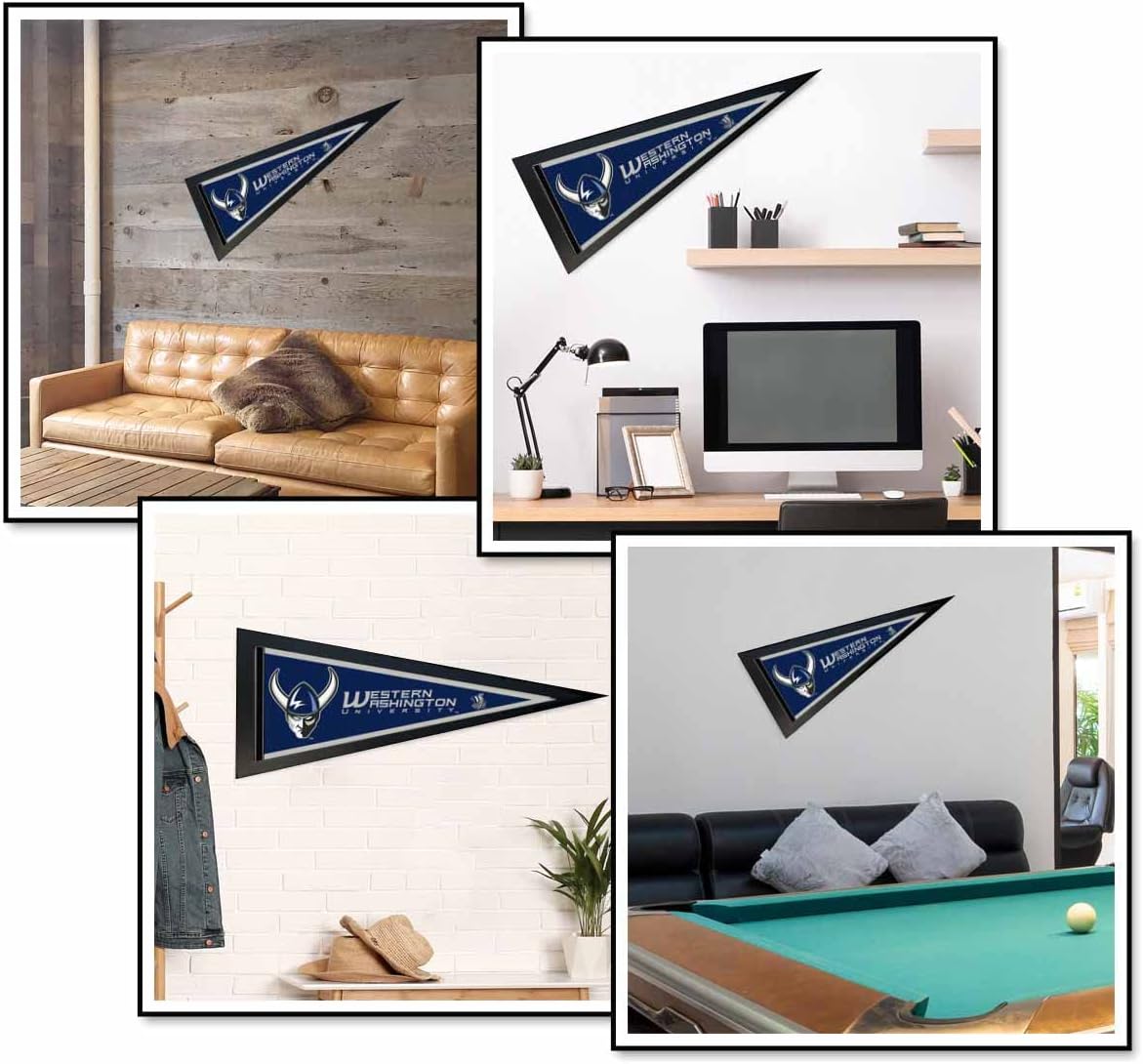 College Flags & Banners Co. Western Washington Vikings Pennant and Wood Pennant Frame