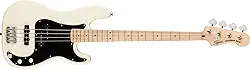 Squier Affinity Series Precision Bass, Olympic White, Maple Fingerboard