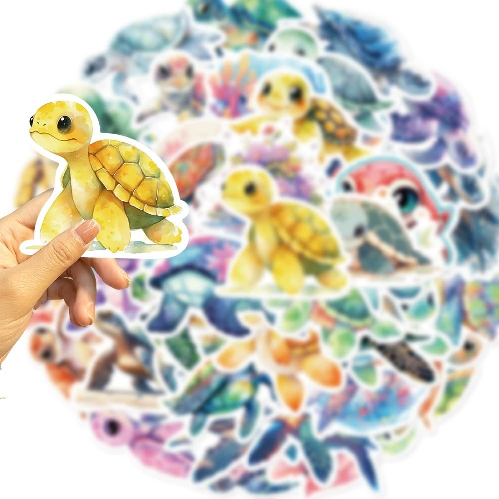 50 Pieces Sea Turtle Stickers for Water Bottle - Image 3