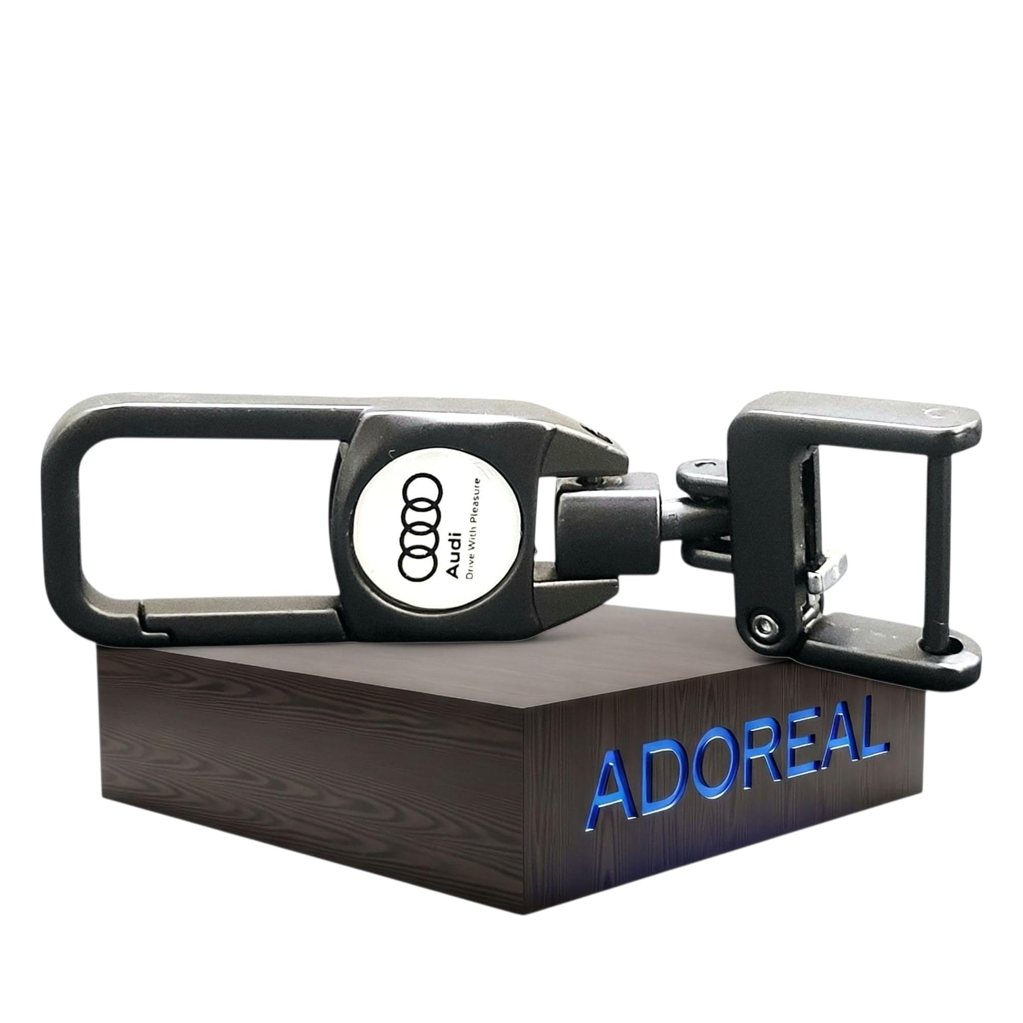ADOREAL Premium Metallic Keychain and Keyring, Brown Wood Edition Compatible with Audi-image-48
