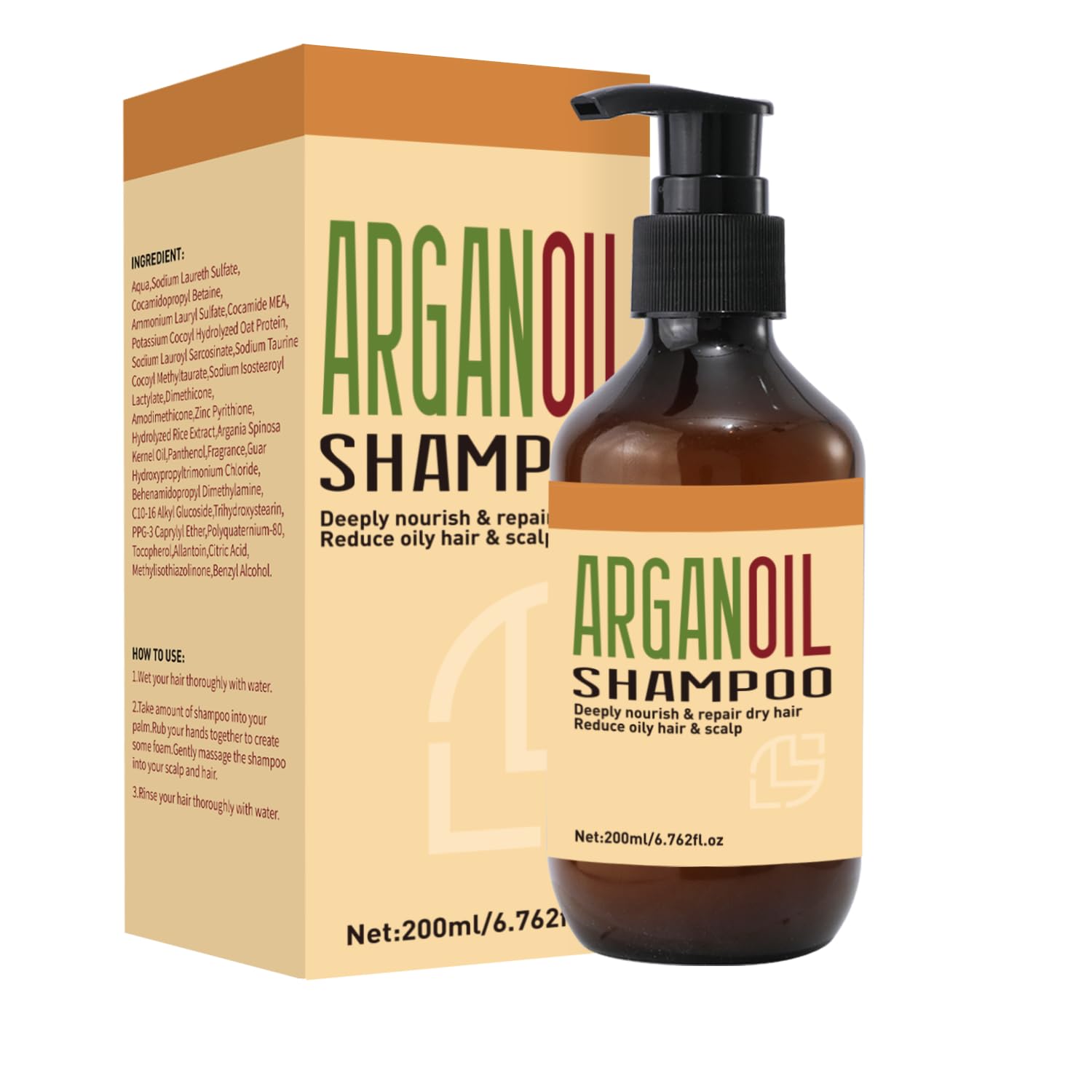Argan Oil Shampoo, 200ml, Deep Nourishing Hair Care for Dry Hair and Oily Scalp, 200 ml (Pack of 1)