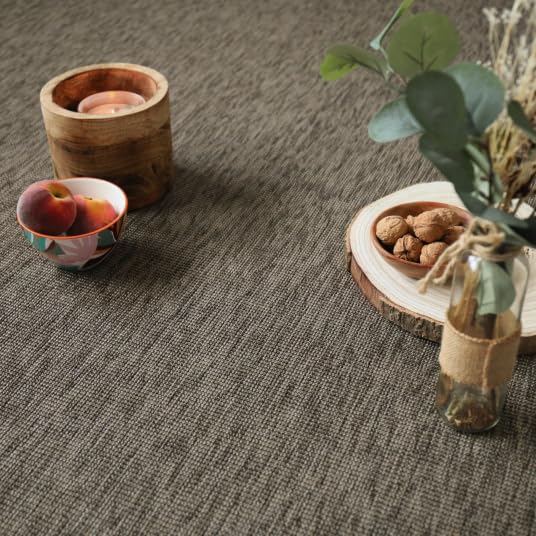 Decoweb Moquette Tissé Plat - Mahé - Marron cendré - Rouleau de 4m x 3.00m