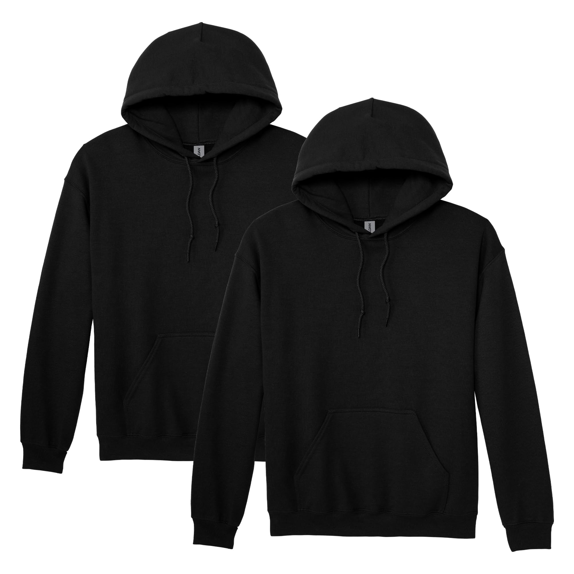 Photo 1 of Gildan Adult Fleece Hoodie Sweatshirt, Style G18500, Multipack 2 Black (2-pack) XX-Large