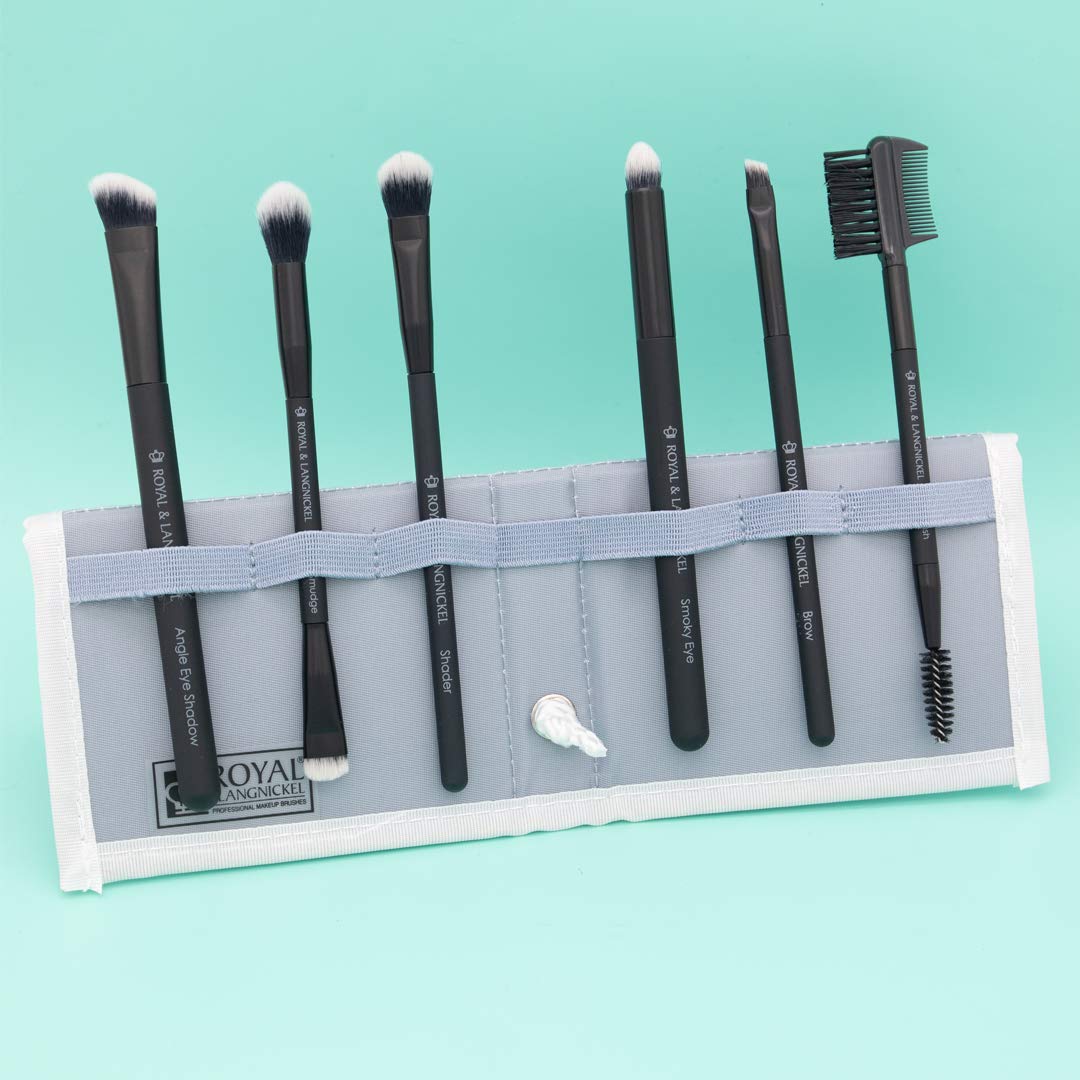 MODA Royal & Langnickel Travel Size Beautiful Eyes 7pc Makeup Brush Set including Pouch, Includes, Angle Shader - Image 4