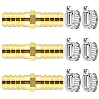 Vista 18 de Da by 2 accesorios de púas en T de latón de 1/2" (12.5 mm) para manguera de identificación de 0.492 in, 6 abrazaderas de tubo de acero inoxidable