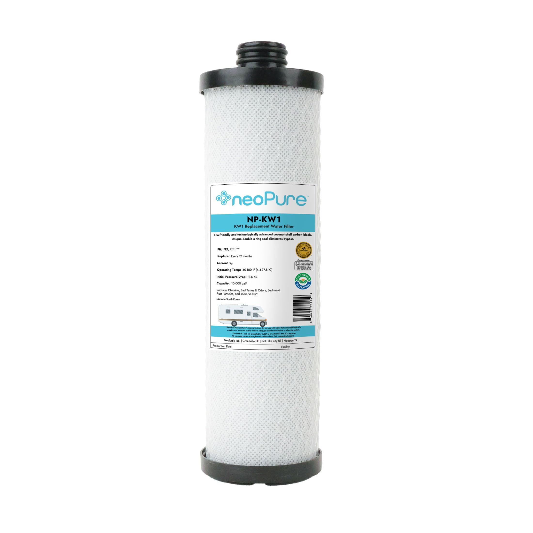 Neo-Pure WaterPur KW1 Replacement RV Water Filter NP-KW1