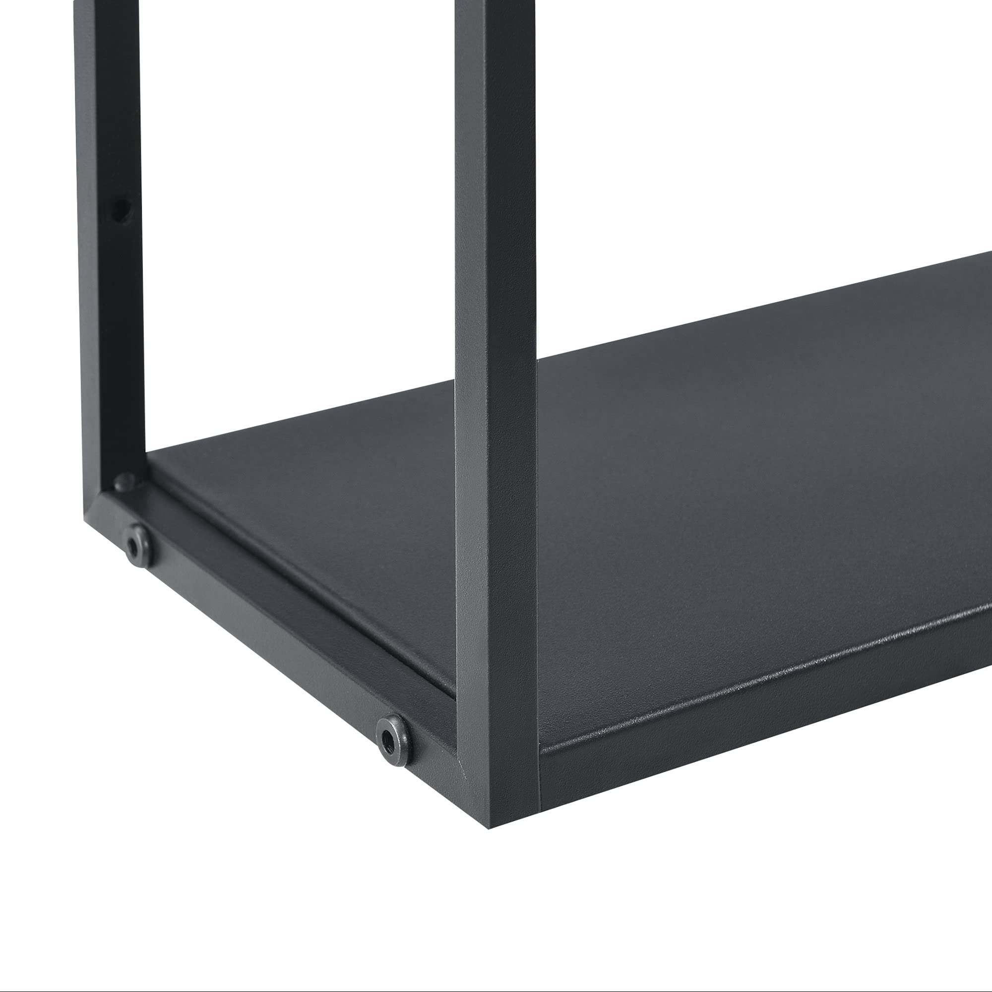 [en.casa] Scaffale da Parete in Ferro con 9 Scomparti Libreria Sospesa Mobile Espositore da Muro Design Industriale con 3 Ripiani 160 x 18 x 110 cm Nero