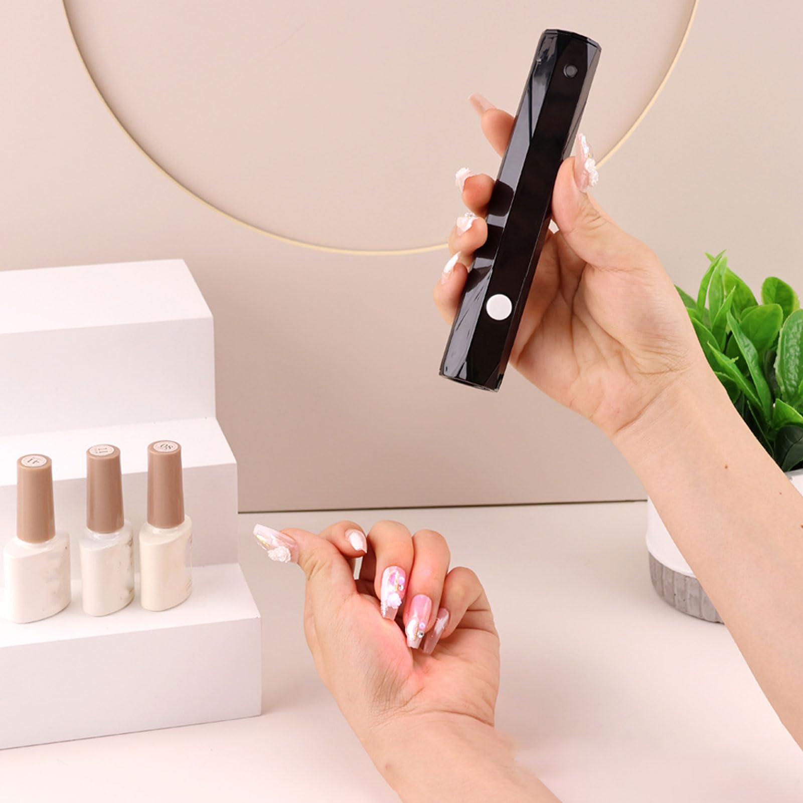 Lampada touch per unghie, portatile, a collo di cigno, asciugacapelli per unghie a batteria, per nail art fai da te