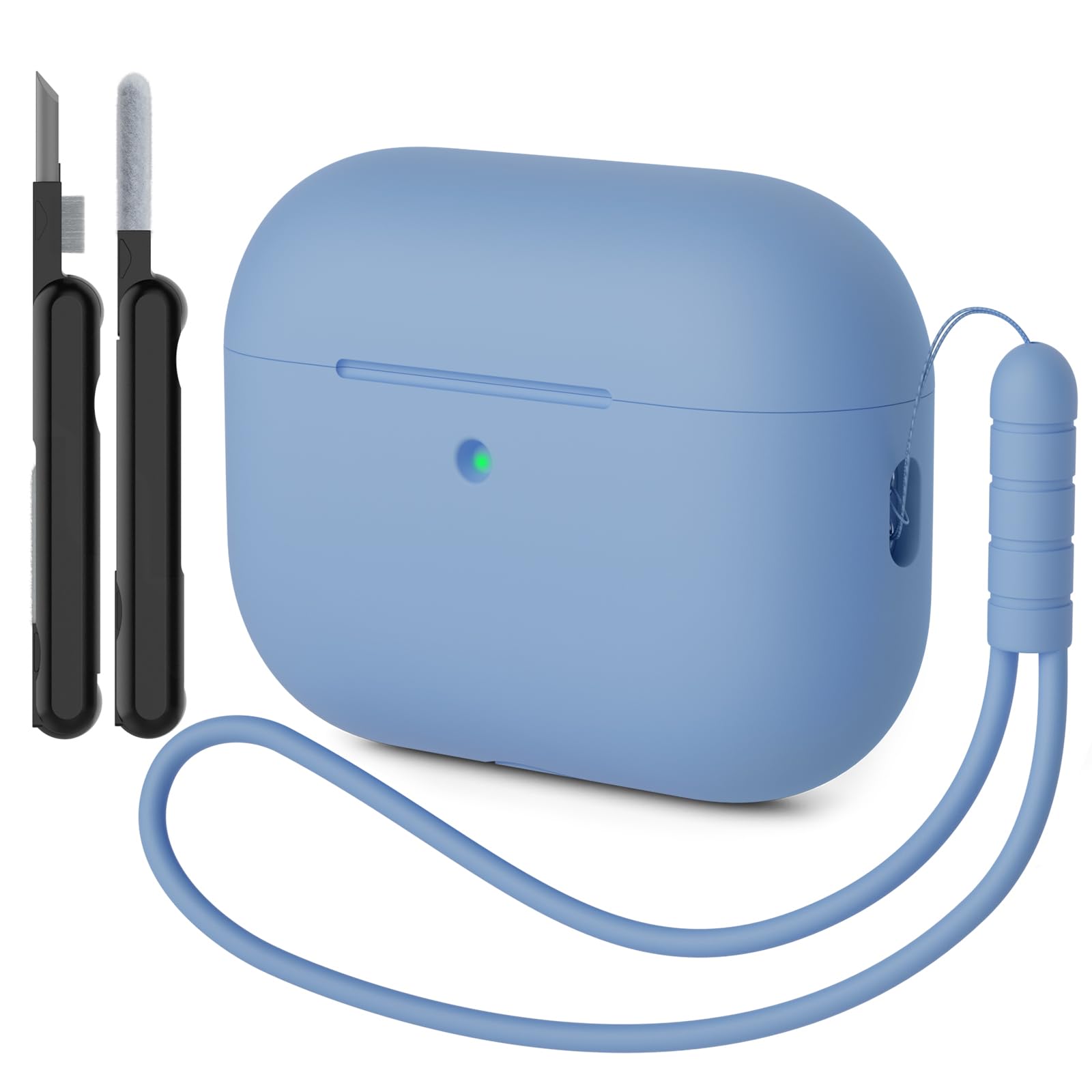 Funda para AirPods Pro 3 (2025) Case Cover, Anti-rasguños Fundas Protectora de Silicona Compatible con Airpods Pro 3.ª Generación con Kit de Limpieza e Lanyard de Silicona, Cloud Grey — view 21