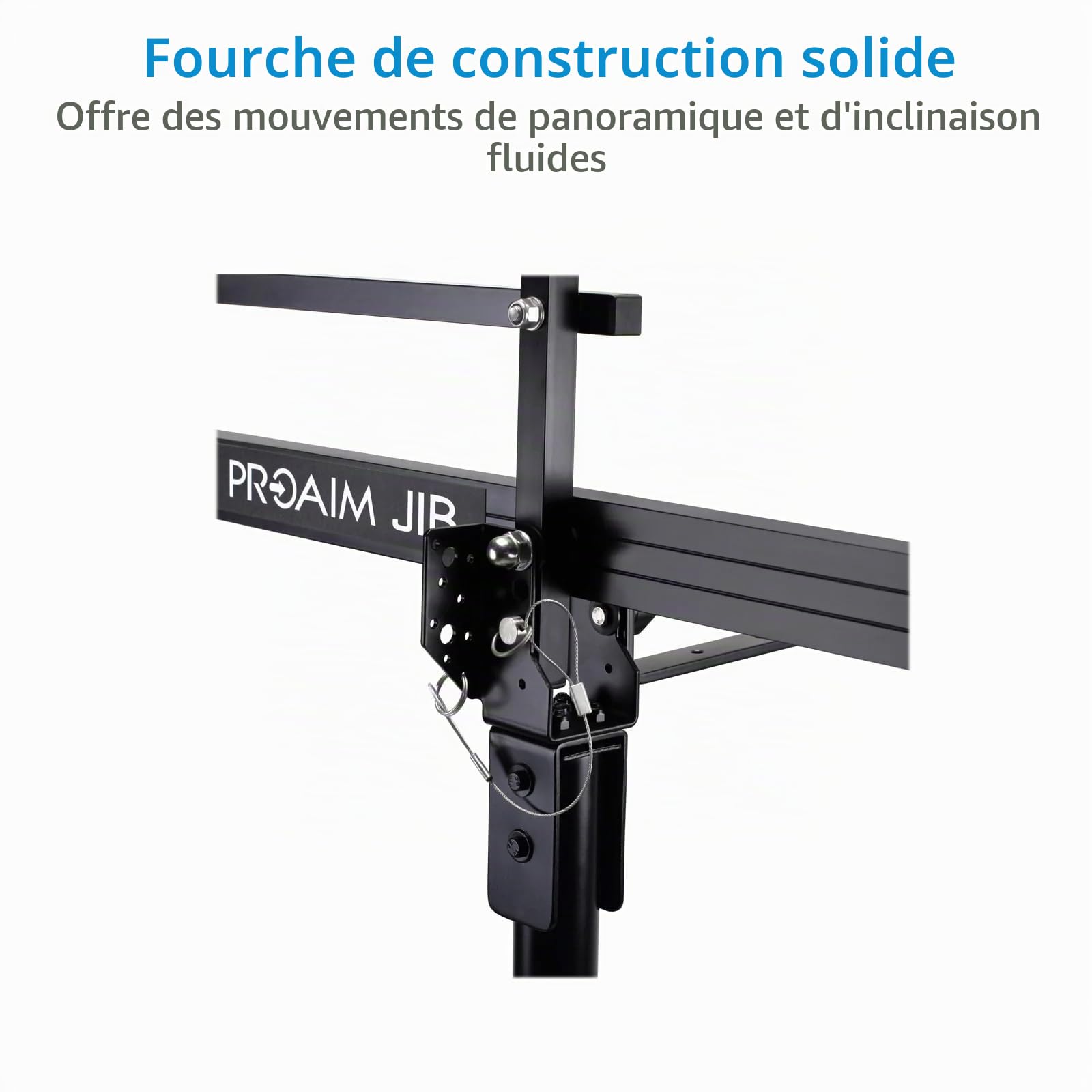 PROAIM Grue Caméra 9 Pieds avec Trépied pour Tête Pan-Tilt/Fluide | Supporte jusqu'à 8 kg avec inclinaison auto/manuelle, support moniteur LCD, trépied robuste et sac de transport.