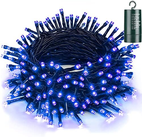Joomer Battery Christmas Lights, 66ft 200 LED Battery Operated String Lights Waterproof 8 Modes & Auto Timer for Christmas Trees, Home, Garden, Party and Holiday Decoration (White)