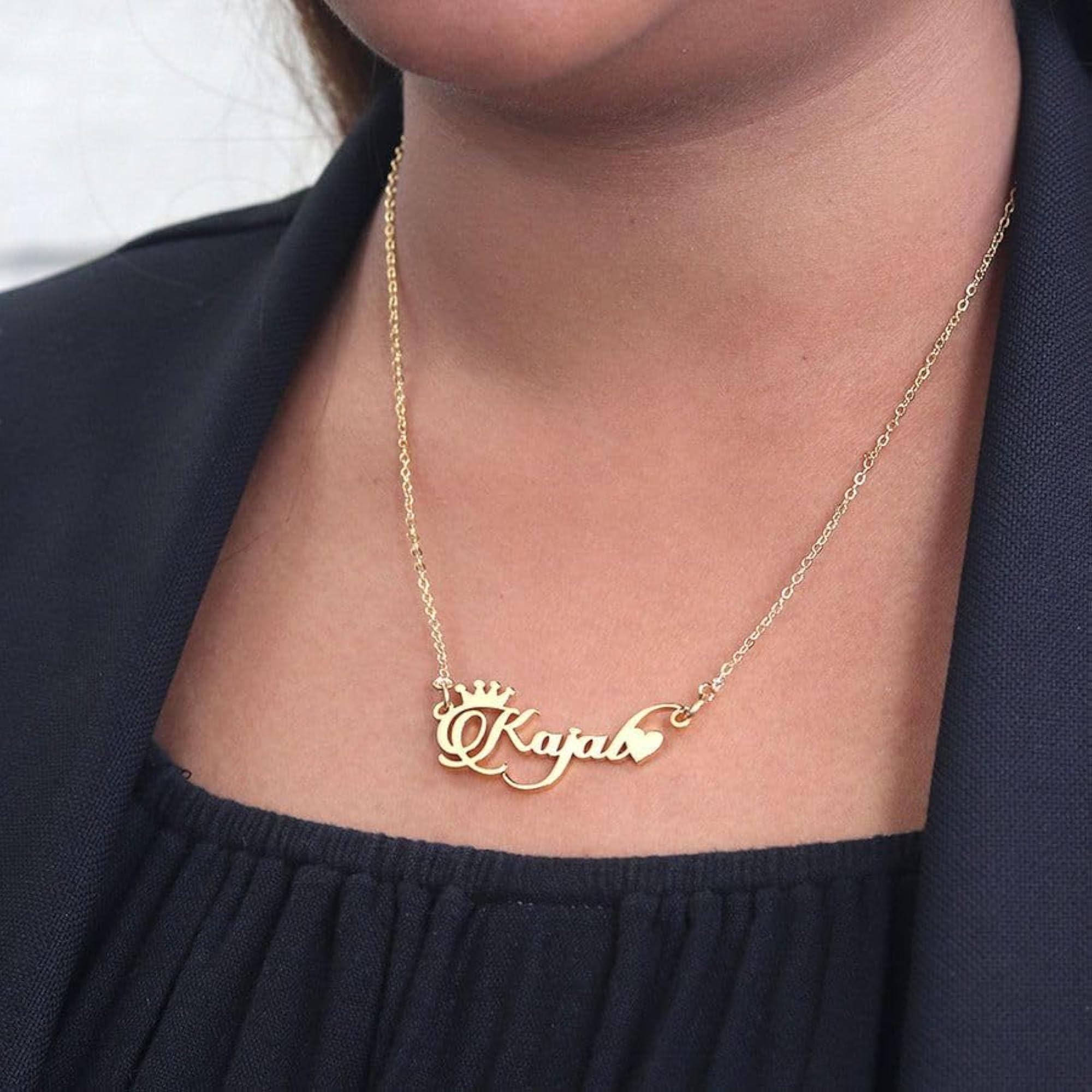 Customized Crown Style Personalised Pendant Necklace, Unisex Gift