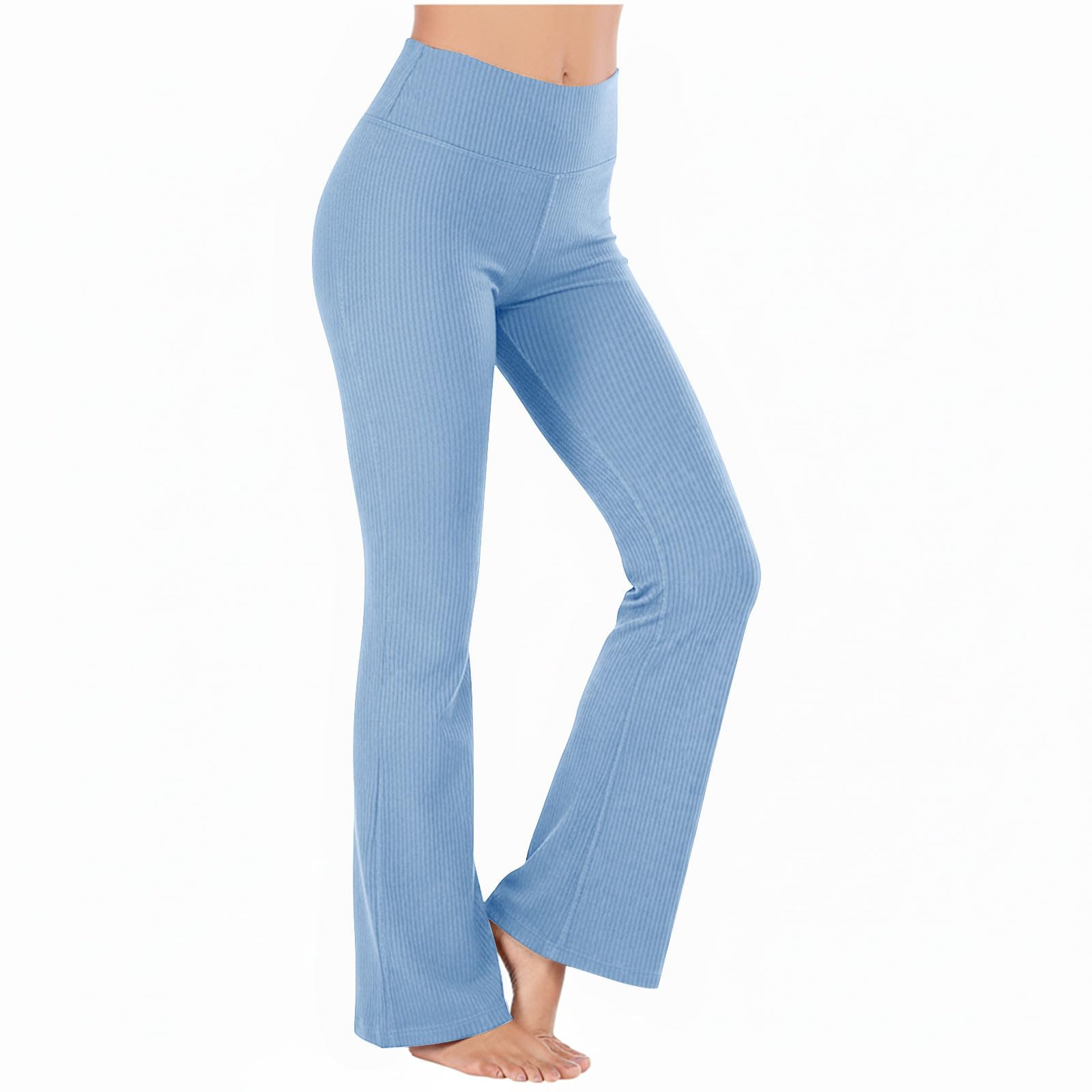 Activewear Tummy Control Leggings Womens High Waist Flare Leg Yoga Pants Bootcut Bottom for Casual Workout Gym