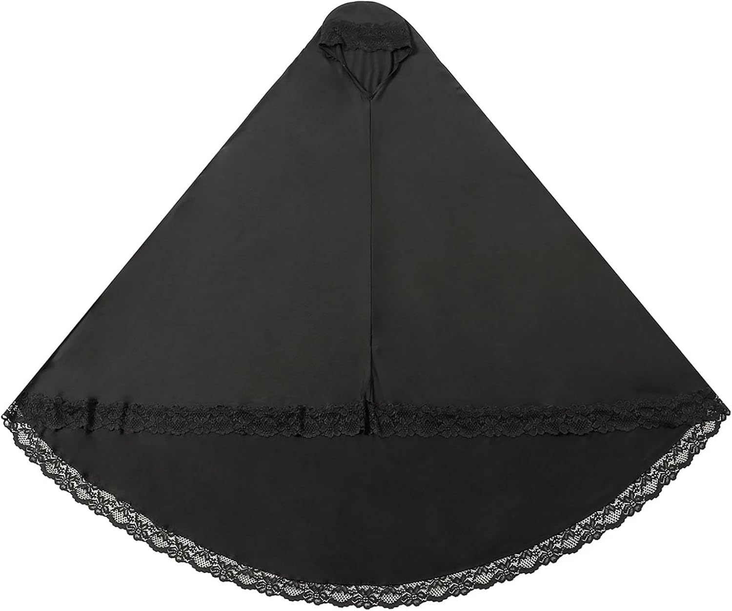 Muslim Hijab for Women Silk Scarf Lace Head Wrap Solid Color Scarves | Milk Silk Fabric, Lace Edge