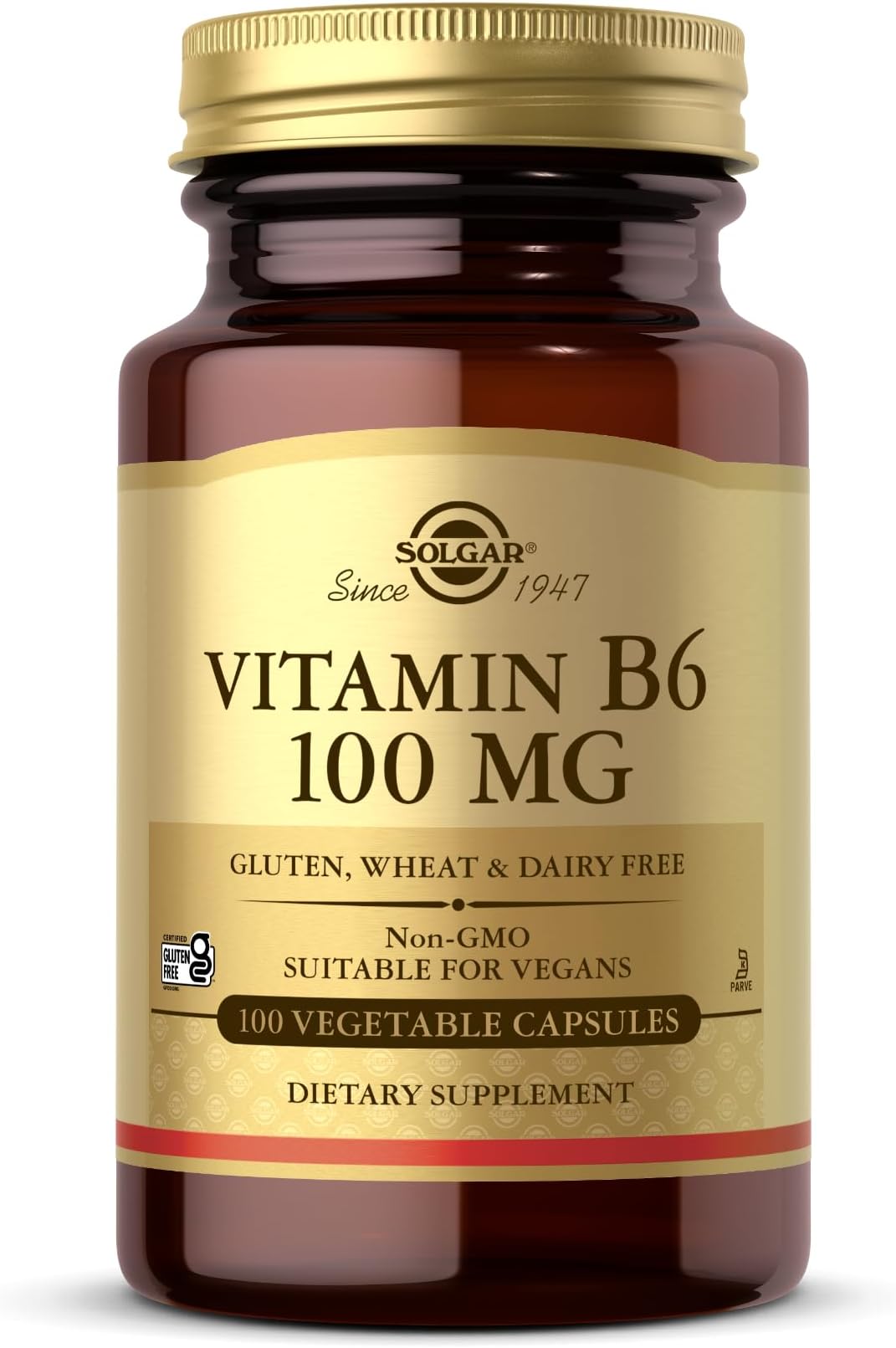 Solgar, Vitamin B6 100 Mg Vegetable Capsules, Count