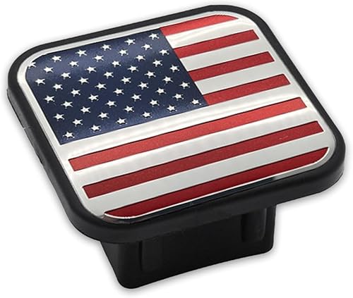 ZBGUN 1 tapón antipolvo para enganche de remolque de automóvil, cubierta protectora de goma con receptor de 2 pulgadas de bandera estadounidense, a