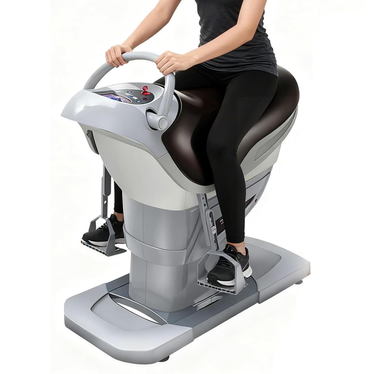 Vila Smo Silver Electric Horse Riding Machine, 200W Simulation Horse Riding Fitness Machine, One-Touch Lcd Display, Bluetooth Function 20 Speeds, Load Bearing 330Lbs, For Home Gym Exercise