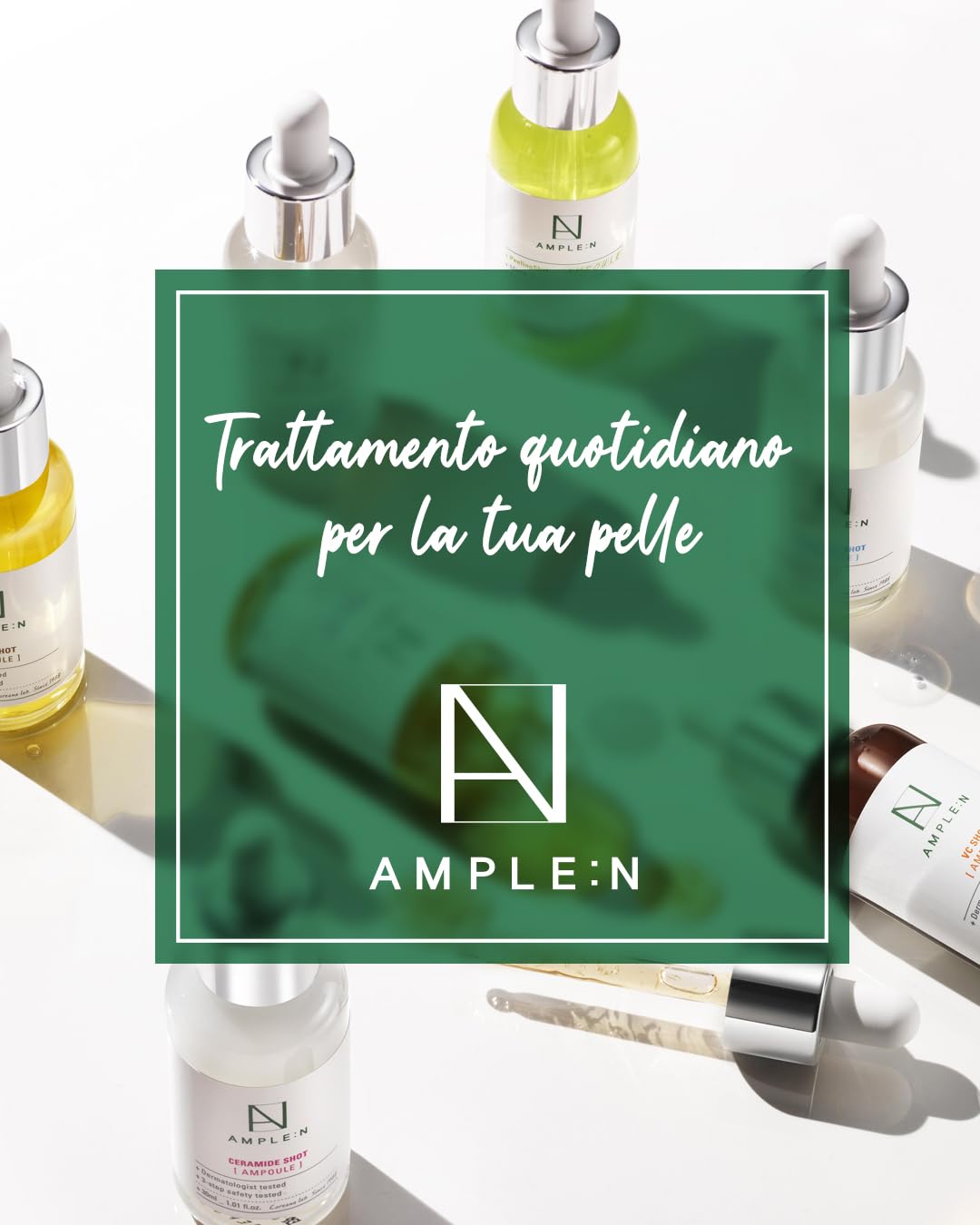 Coreana AMPLE:N Peptide Shot Ampoule 3.38 fl. oz. (100 ml) - Siero rassodante viso antietà e antirughe definitivo, booster tri-peptidi, Visiby Plump, cura della pelle ringiovanente