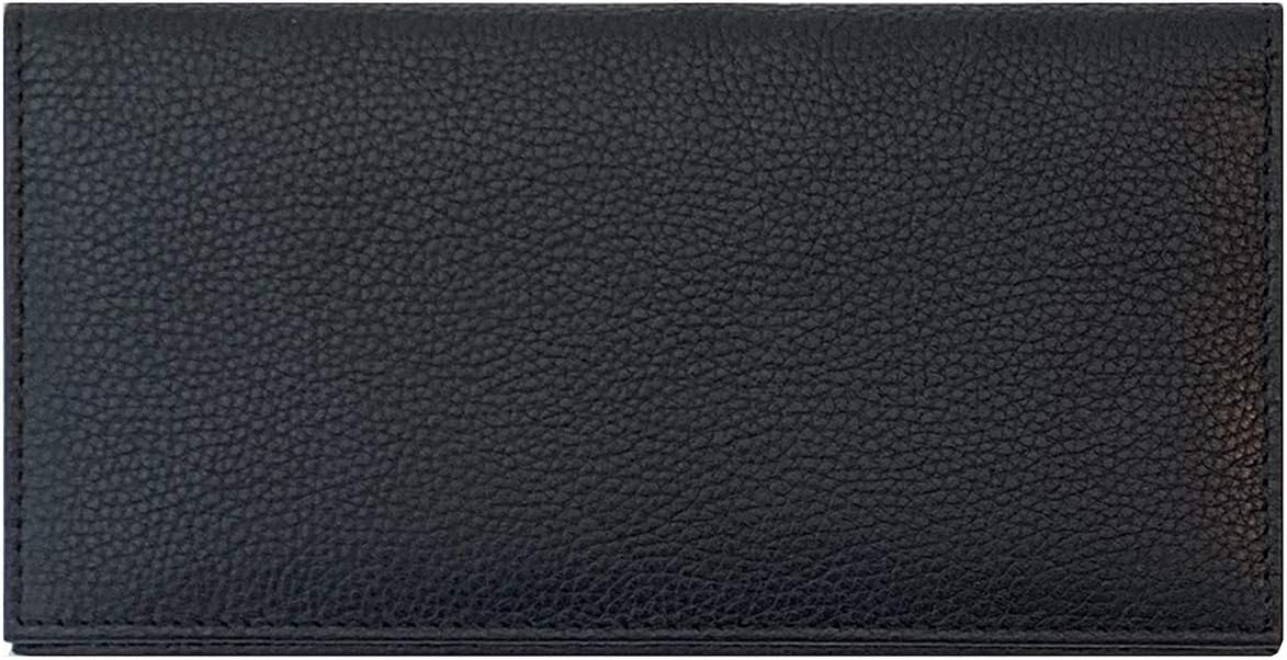 123 Cheap ChecksBlack Basic Genuine Leather Checkbook Cover For Men & Women
