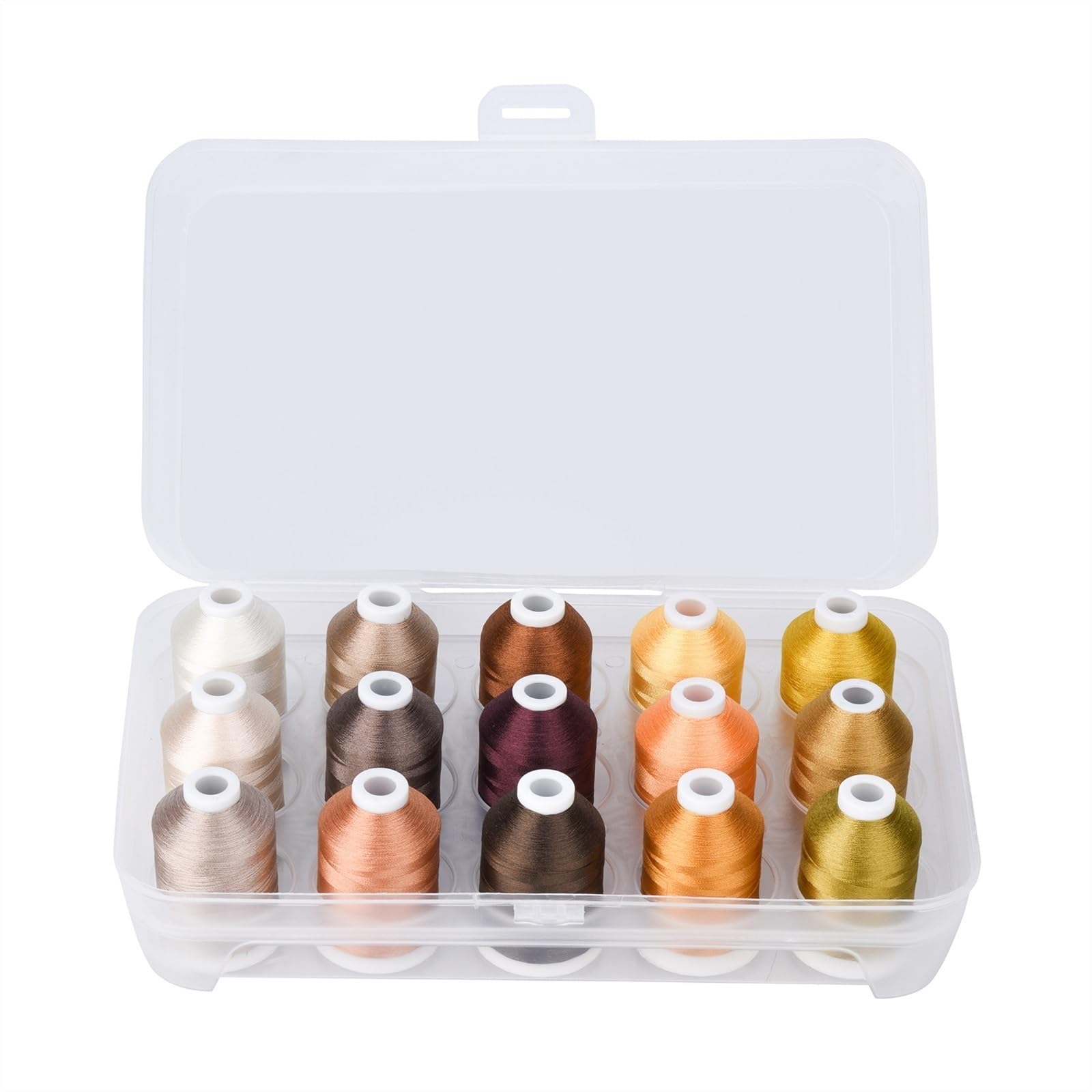 Hilos Para Bordar Hilo de bordar a máquina, poliéster, 6 opciones, 15 carretes for coser bordada para Manualidades(Camel)