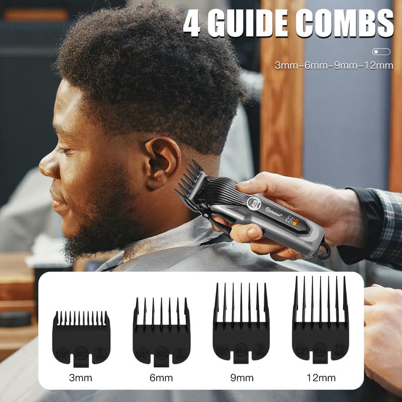 HATTEKER HT-6056 Hair Clipper with various guide combs