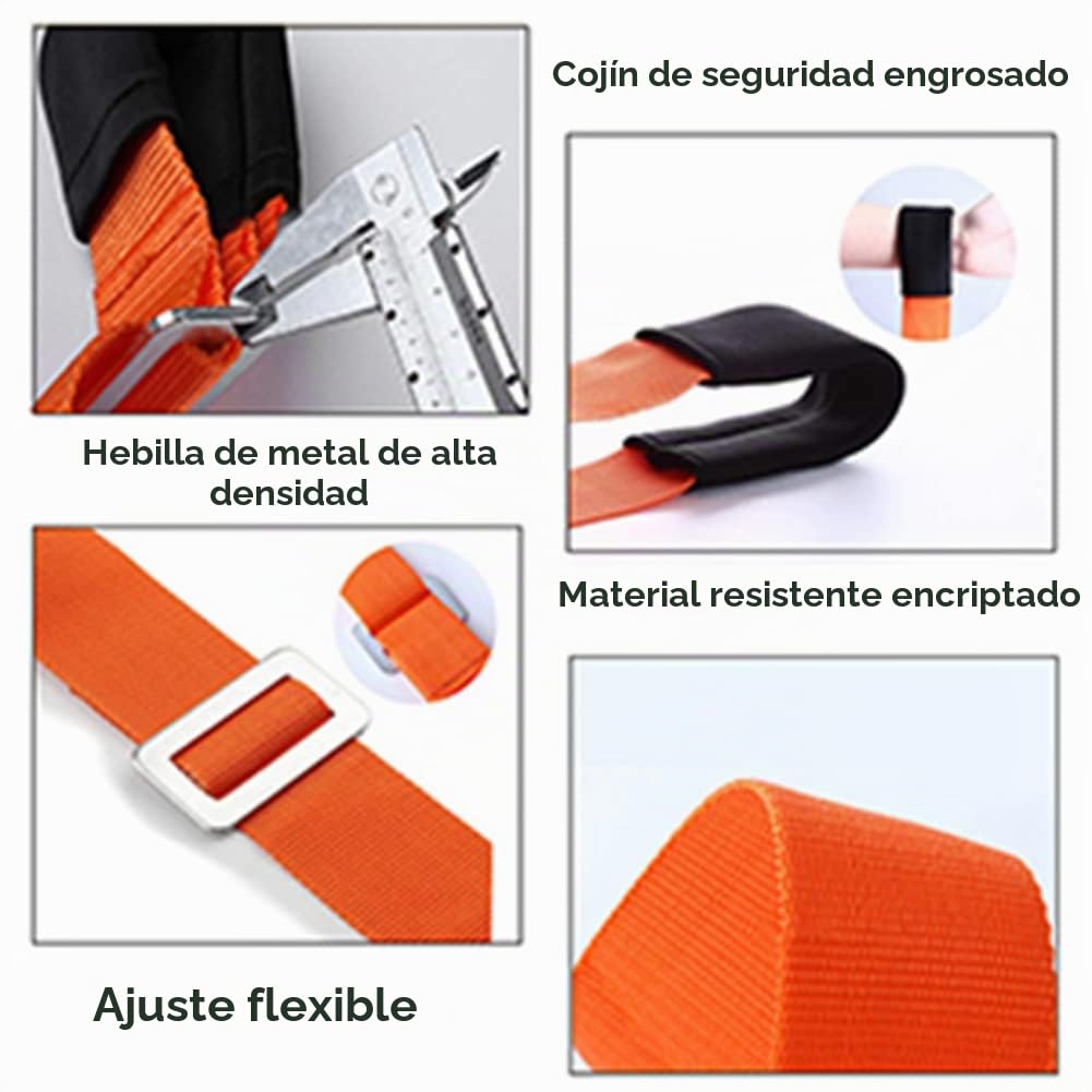 MAXBROTHERS Correa de Transporte para 2 Personas, Correa de Transporte, de elevación para Levantar ergonómicamente y ovos. De Objetos de hasta 200 kg: Muebles, electrodomésticos, colchones