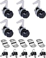 Vista 8 de Cerradura de caja de herramientas tubular de leva de reemplazo con gancho de leva con llaves iguales (5/8 pulgadas, acabado cromado, paquete de 2)