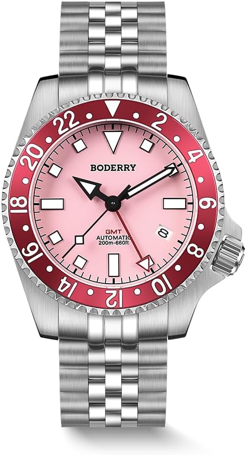 Men's Watch Titanium Automatic 200M Waterproof Diver Watch with GMT Automatic Movement and Titanium Bracelet—Admiral