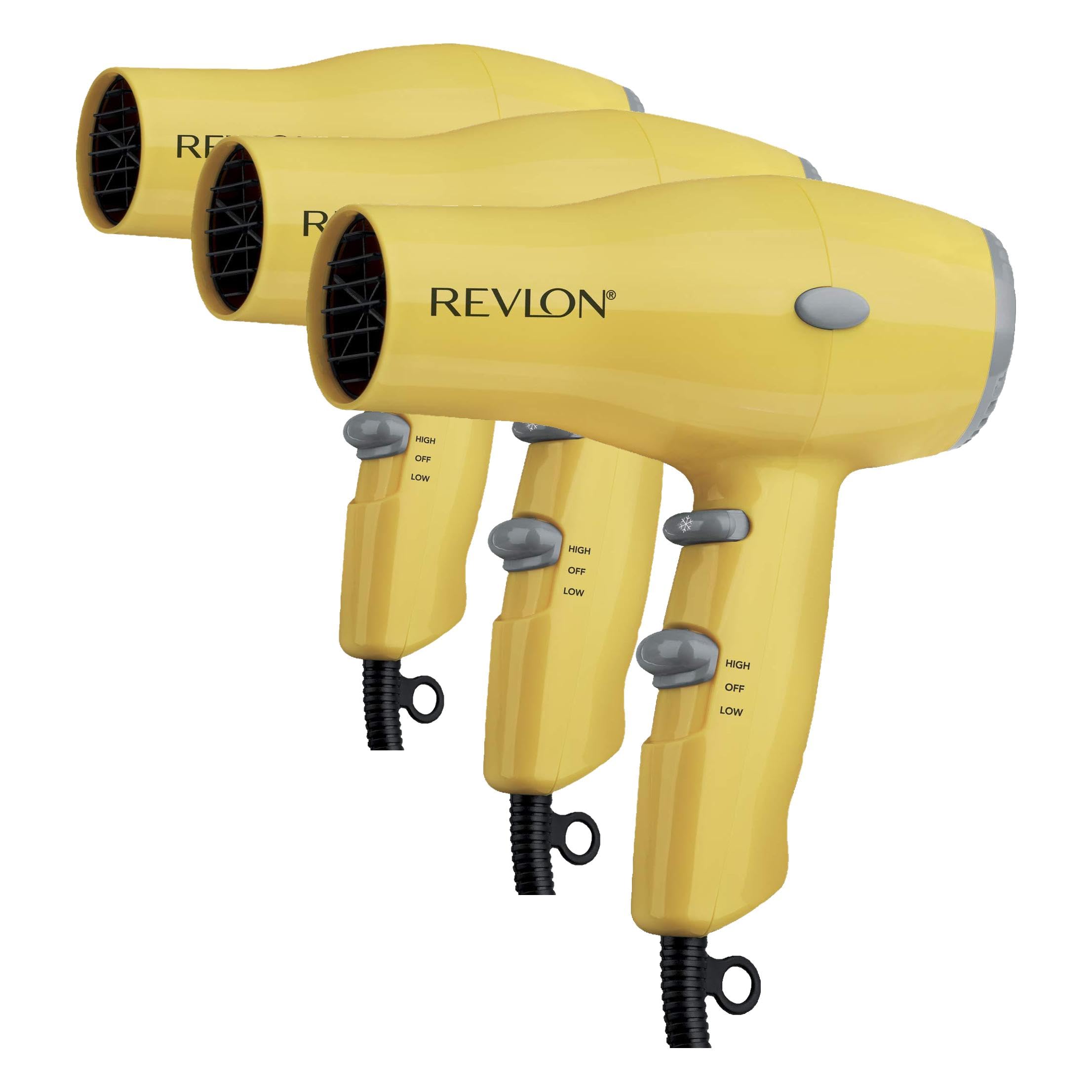 Compact Hair Dryer | 1875W Lightweight Design, Perfect for Travel, (Yellow)