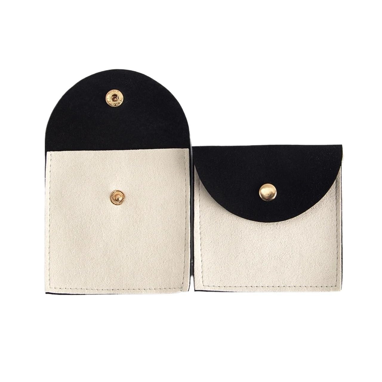 Mlyvax 15pcs Bulk Suede Velvet Microfiber Packaging Pouches Makeup Earrings Rings Trinkets Storage Bag Wedding(Black)