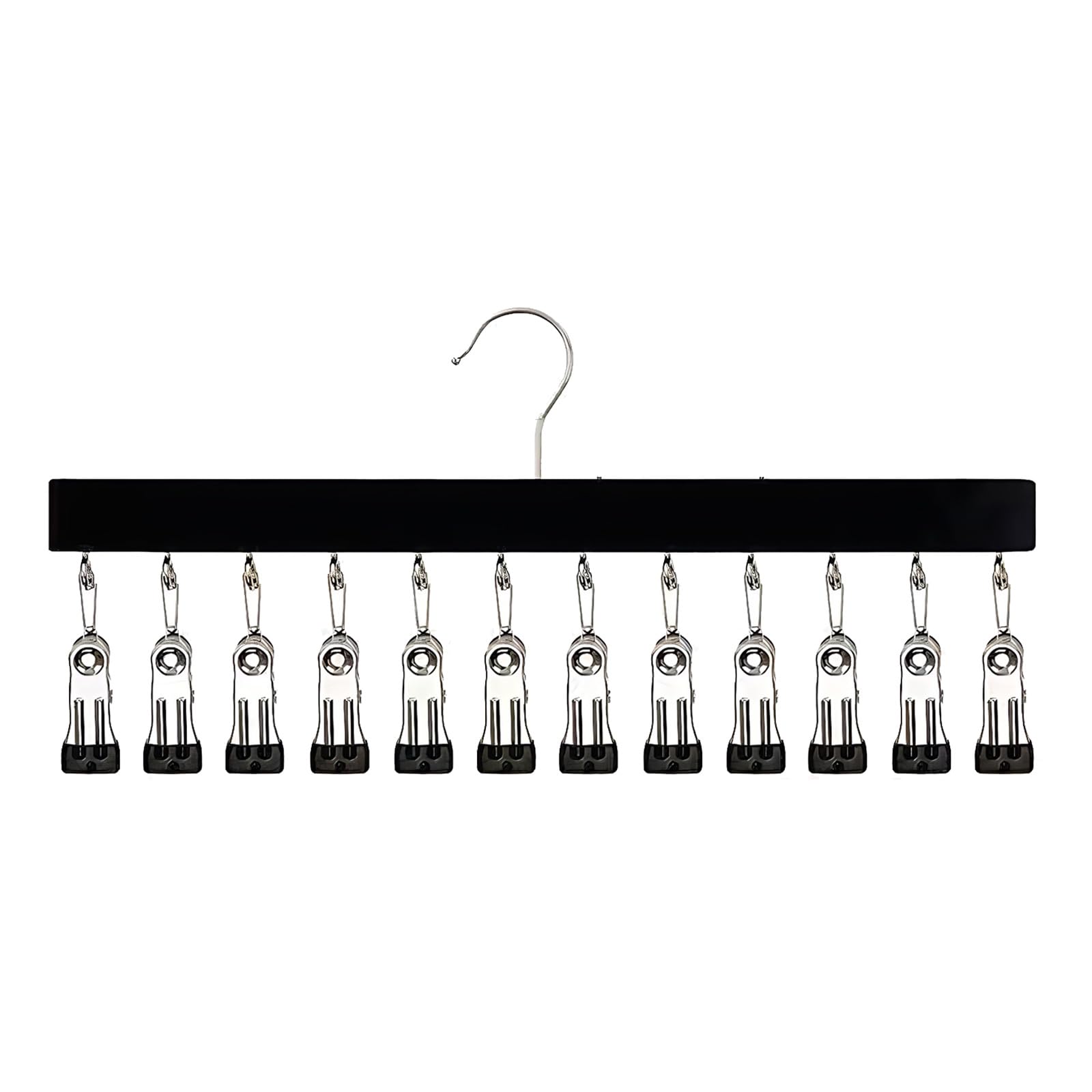 EcoGleam Wooden Closet Hangers with 12 Clips Space Saving