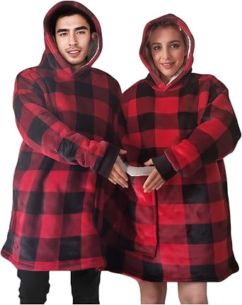Couples Pajamas,Oversized Hoodies Sweatshirt,Funny Matching Pajamas,Couples Hoodies,Flannel Home Clothes with Pocket