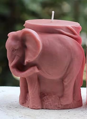 Redxin Mold Molde cilíndrico para velas hechas a mano, diseño de elefante, resina epoxi, aromaterapia, escultura de hormigón, molde de silicona