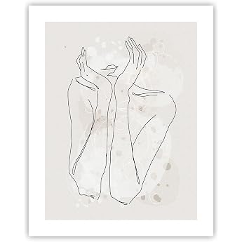 Poster Frame Light Oak Decoration 40 x 50 cm Graphic Woman Light Wall Poster Art Prints Wall Decoration Picture Wall Art Print Wall Pictures Decoration Living Room Bedroom Kitchen Modern Wall Art