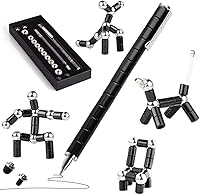 Vista 8 de AYXXZJD Bolígrafo de juguete de metal magnético de descompresión, multifuncional, capacidad deformable, pantalla táctil, bolígrafo de aprendizaje