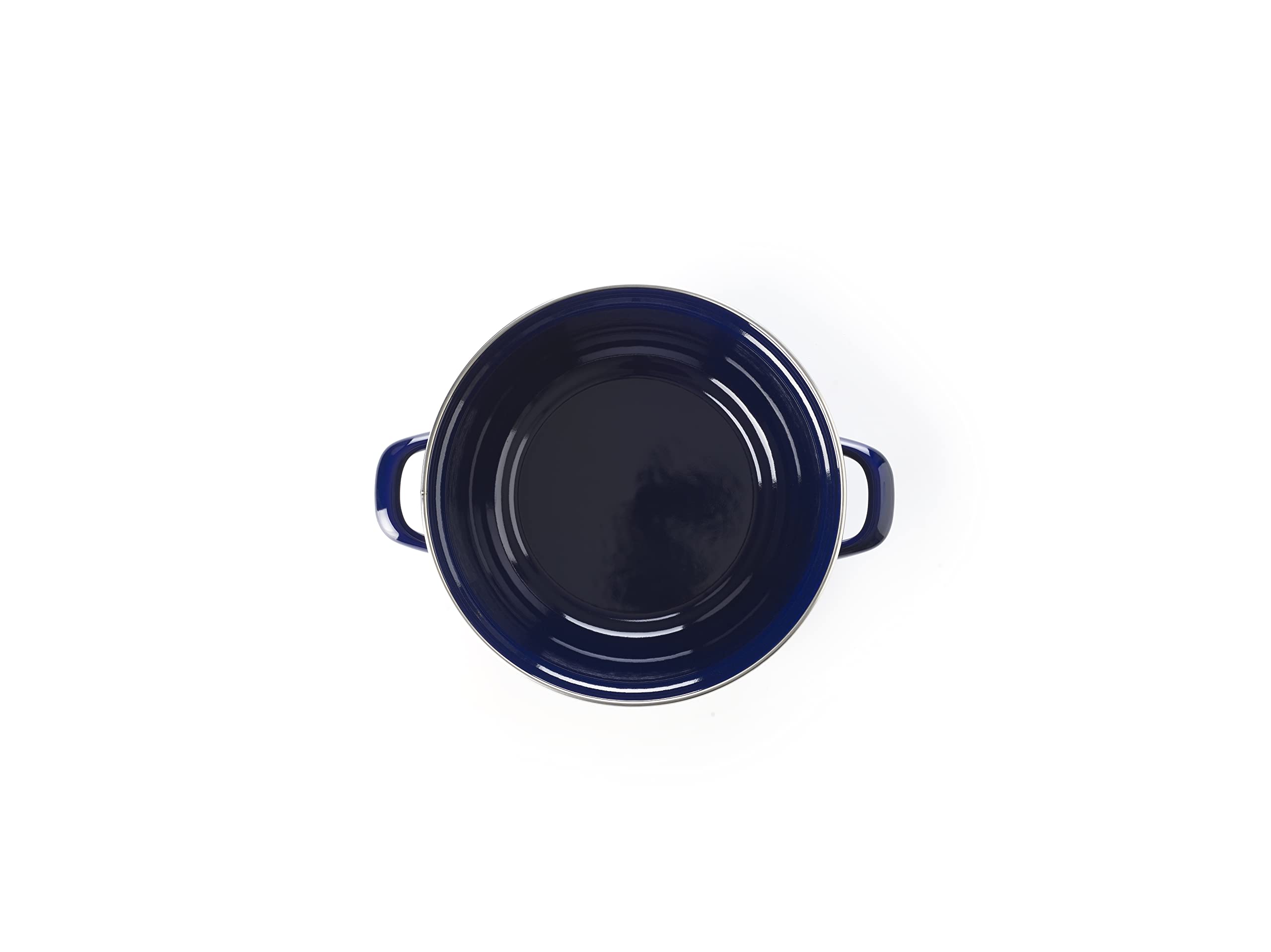 BK Indigo Patrimonio Olandese Casseruola Rotonda Smaltata con Coperchio con Rivestimento Antiaderente Ceramico Senza PFAS, 24 cm/4,2 Litri, Induzione, Lavabile in Lavastoviglie e in Forno, Blu Cobalto
