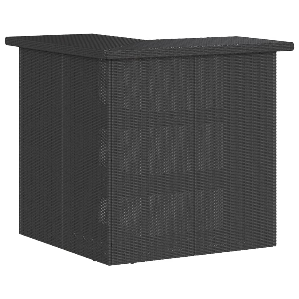 vidaXL Ensemble de Bar de Jardin 3 pcs avec Coussins Noir Poly rotin
